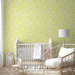 Papier Peint Sweet Daisy Baby Pastel Vert Jaune Rose