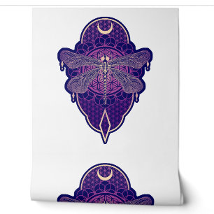 Papier Peint Symbole de la Fleur Mandala de Vie Géométrique