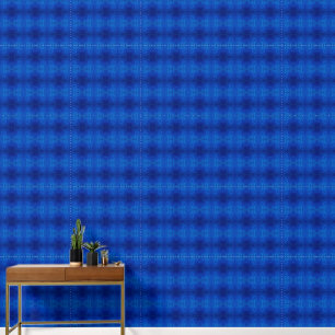 Papier Peint Symphonie de teintes bleues profondes motif de tai