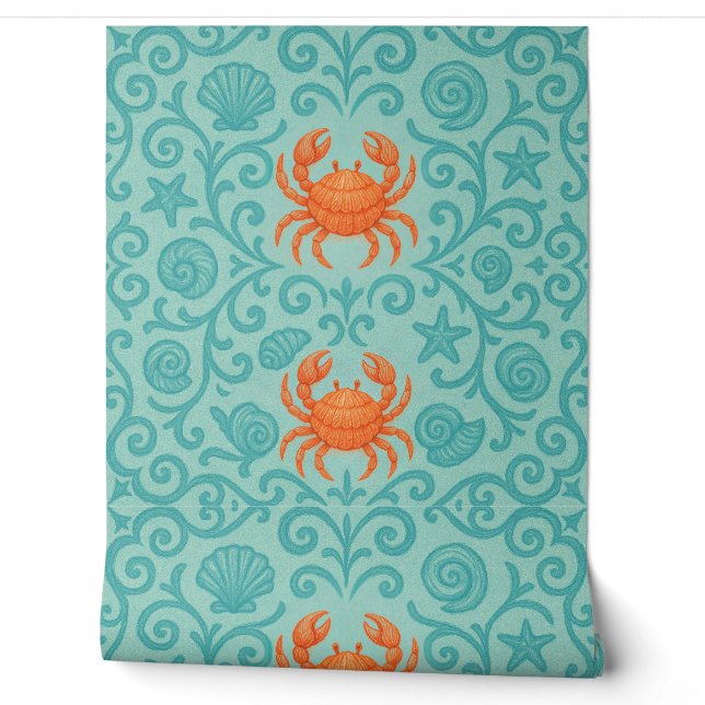 Papier Peint Symphonie ornementale des crabes (Déroulement)