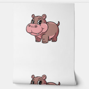 Papier Peint T-Shirt à manches longues pour bébé mignon Hippo M