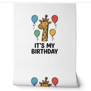 Papier Peint T-shirt de fête d'anniversaire de girafe mignon De
