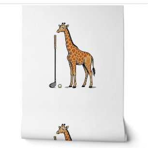 Papier Peint T-Shirt Vintage Gravure Vecteur Girafe Golf Desi
