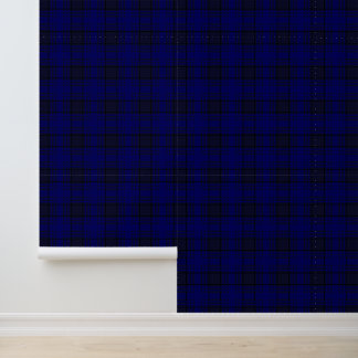 Papier Peint Tartan à carreaux bleu profond de la mer