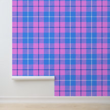 Tartan Rose Et Bleu