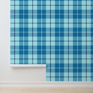 Papier Peint Tartan turquoise