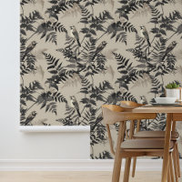 Taupe Black Ferns and Birds