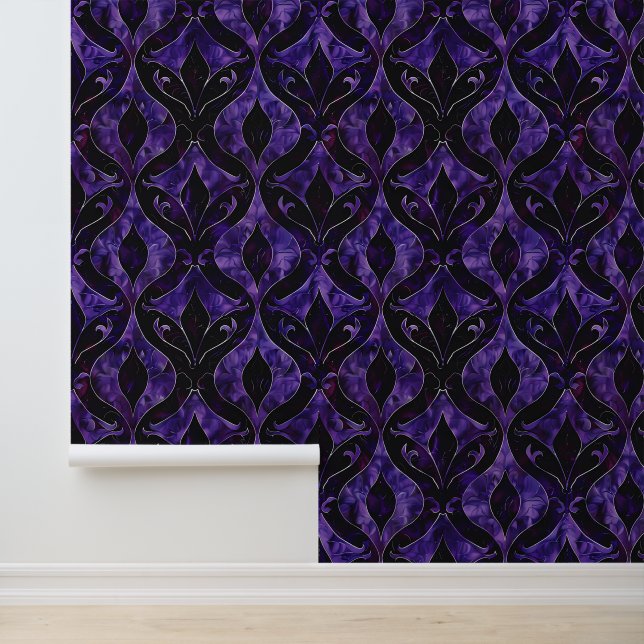 Papier Peint Teintes pourpre et noire (Application)