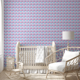 Papier Peint Tendance Contemporaine Turquoise Rose Bleu