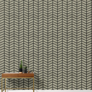 Papier Peint Tendance Rustique Chevron Vert