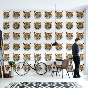 Papier Peint Tête de Tigre Animal Sauvage Tigre