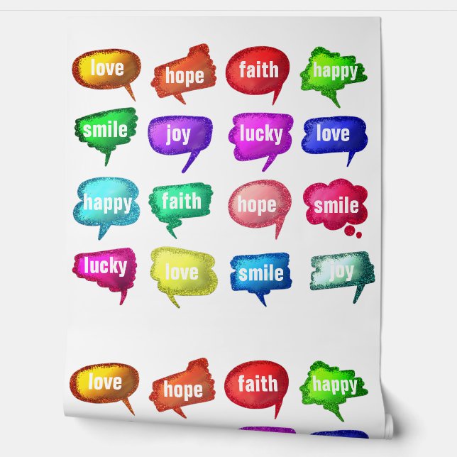 Papier Peint Texte de pensée positive coloré (Déroulement)