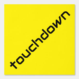 Papier Peint Texte Fun Black Diagonal Touchdown Sur Jaune Clair