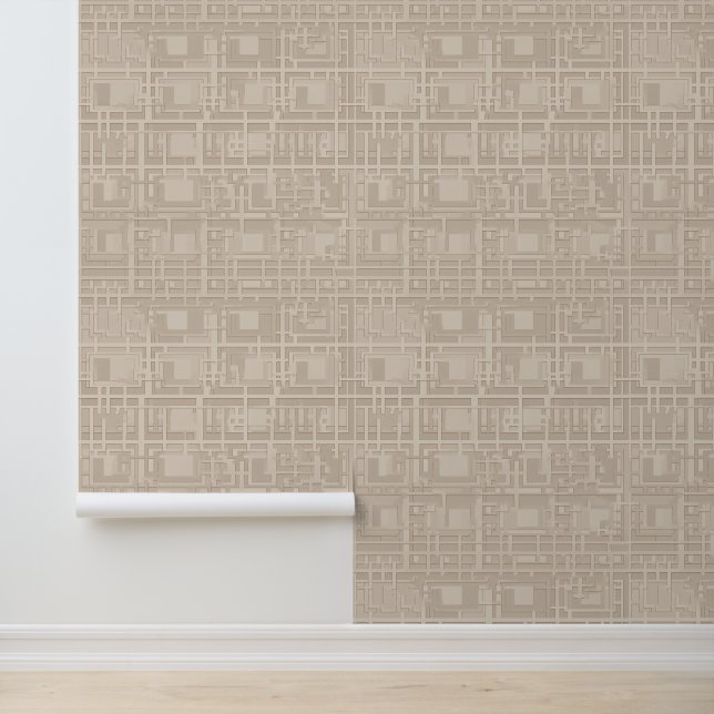 Papier Peint Texture de détail carré beige forme géométrique (Application)