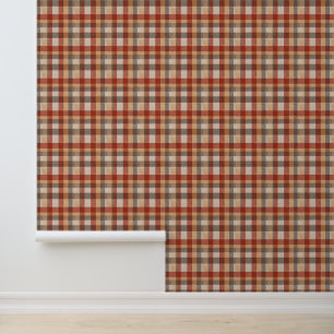 Papier Peint Texture de tissu à carreaux d'automne chaud en rou