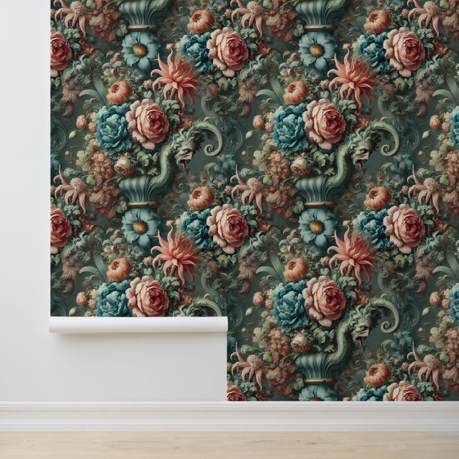 Papier Peint Théâtre de la soif - Gothique Floral Design (Application)
