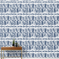 Tissu de moisissure tribale des Caraïbes : bleu et