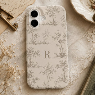 Papier Peint Toile Beige Neutre Initiales Personna
