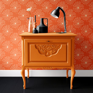 Papier Peint Toile d'araignée orange Halloween