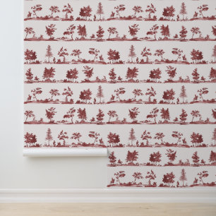 Papier Peint Toile de chasse élégante vintage cheval rouge