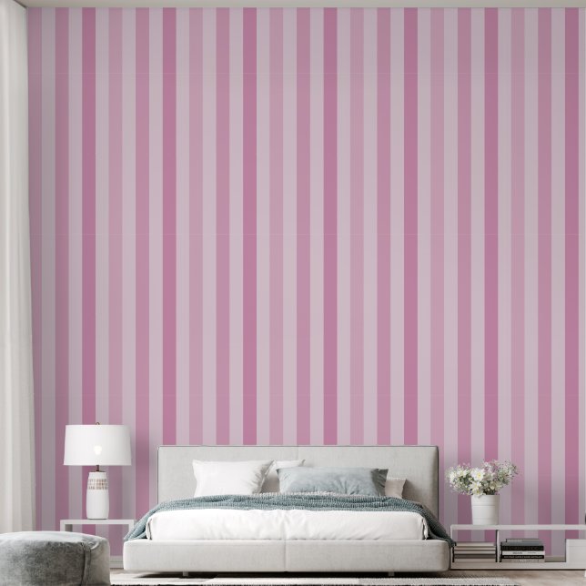 Papier Peint Tons de rose régulière rayures Accent (Chambre à coucher)