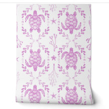 Tortues de mer et coraux côtiers preppy en rose cl