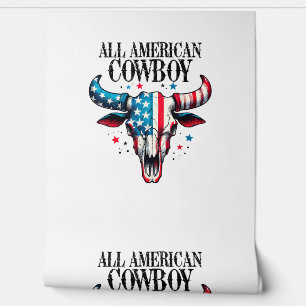 Papier Peint Tous les cowboy américains US Drapeau Vache crâne