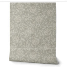 Papier peint traditionnel Muet gris Hydrangea