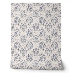 Papier Peint Trellis Botanique Bleu et Vert Sauge Héritage