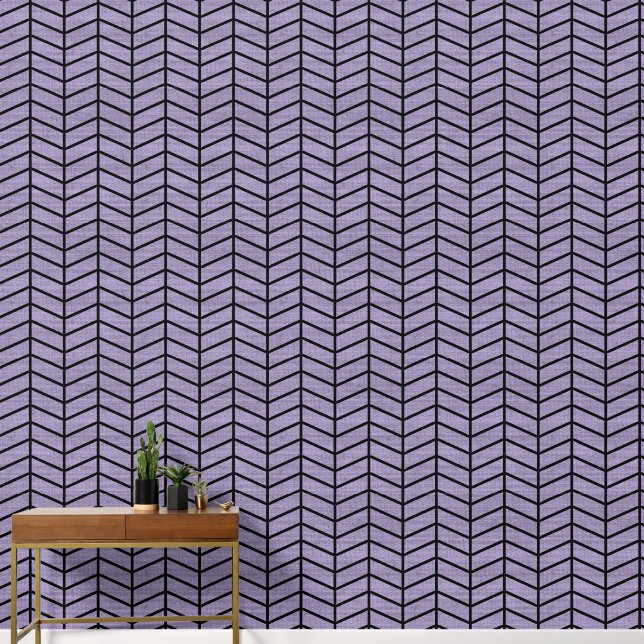 Papier Peint Trendy Rustic Purple Chevron (Couloir)