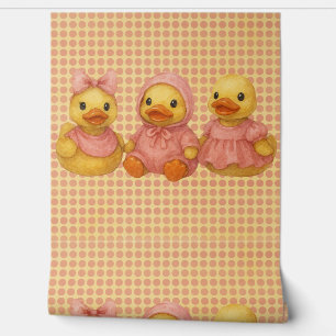 Papier Peint Trio De Canard Adorable En Costumes Roses