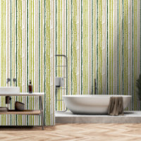 Tropical Green Stripes Motif contemporain