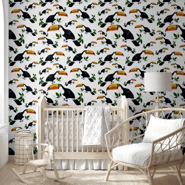 Papier Peint Tropical Toucans - Playful Jungle (Enfants)