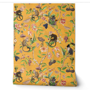 Papier Peint Tropical Vintage Monkey Gardenparty Chinoiserie