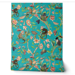 Papier Peint Tropical Vintage Monkey Gardenparty Chinoiserie