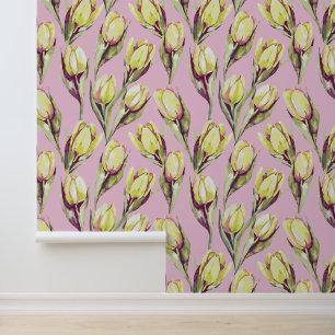 Papier Peint Tulipes aquarelles