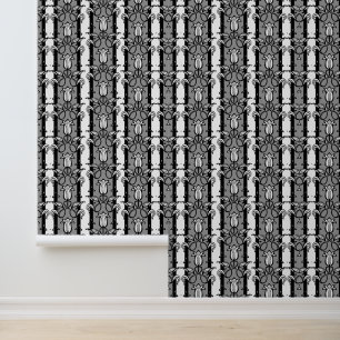 Papier Peint Tulipes noir gris blanc