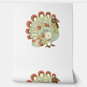 Papier Peint Turquie Thanksgiving rétro - Floral Vintage