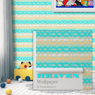 Papier Peint Turquoise Beige Pastel Doux Motif Moderne Ciel