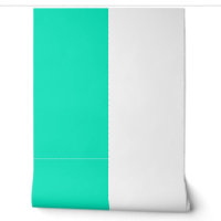 Turquoise Blanc Vertical Big Stripes Motif