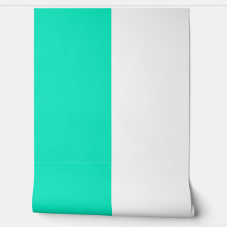 Papier Peint Turquoise Blanc Vertical Big Stripes Motif
