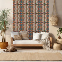 Turquoise Blue Terracotta Orange Beige Brown Art T