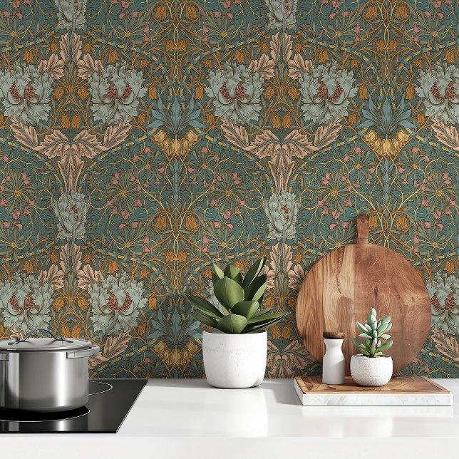 Papier Peint Turquoise Turquoise Gold William Morris (Créateur téléchargé)