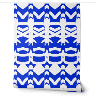 Papier Peint Un bleu tendance et blanc "Ratti_Creative_Arts"