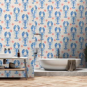 Papier Peint Un Design Animal Surréaliste Avec Motif De Homard.