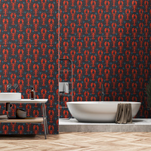 Papier Peint Un Design Animal Surréaliste Avec Motif De Homard.