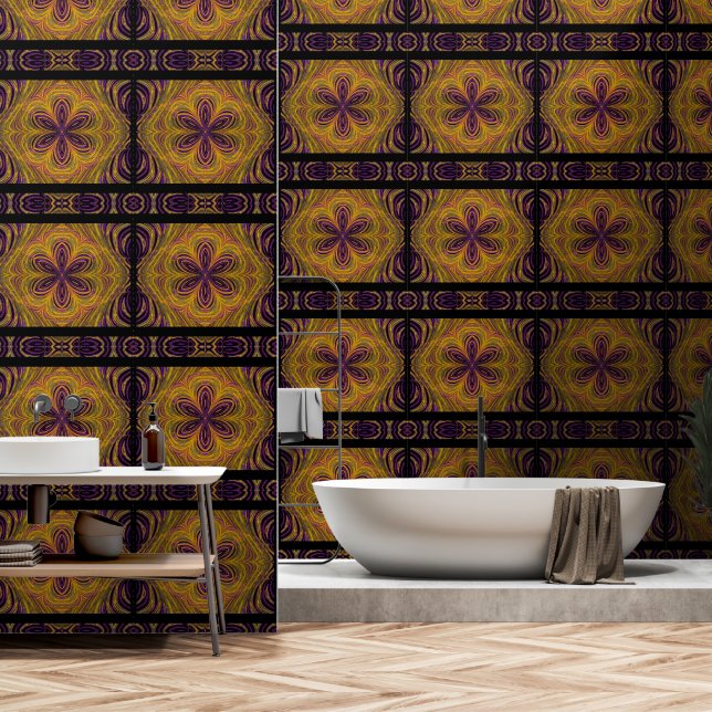 Papier Peint Une Fleur violette (Salle de bain)