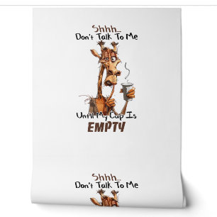 Papier Peint Une Girafe Froide Avec Une Coupe De Café