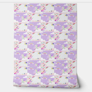 papier peint unicorne en papier peint fuchia rose 