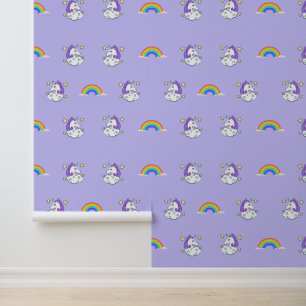 Papier Peint Unicorns & Rainbows Design pour enfants